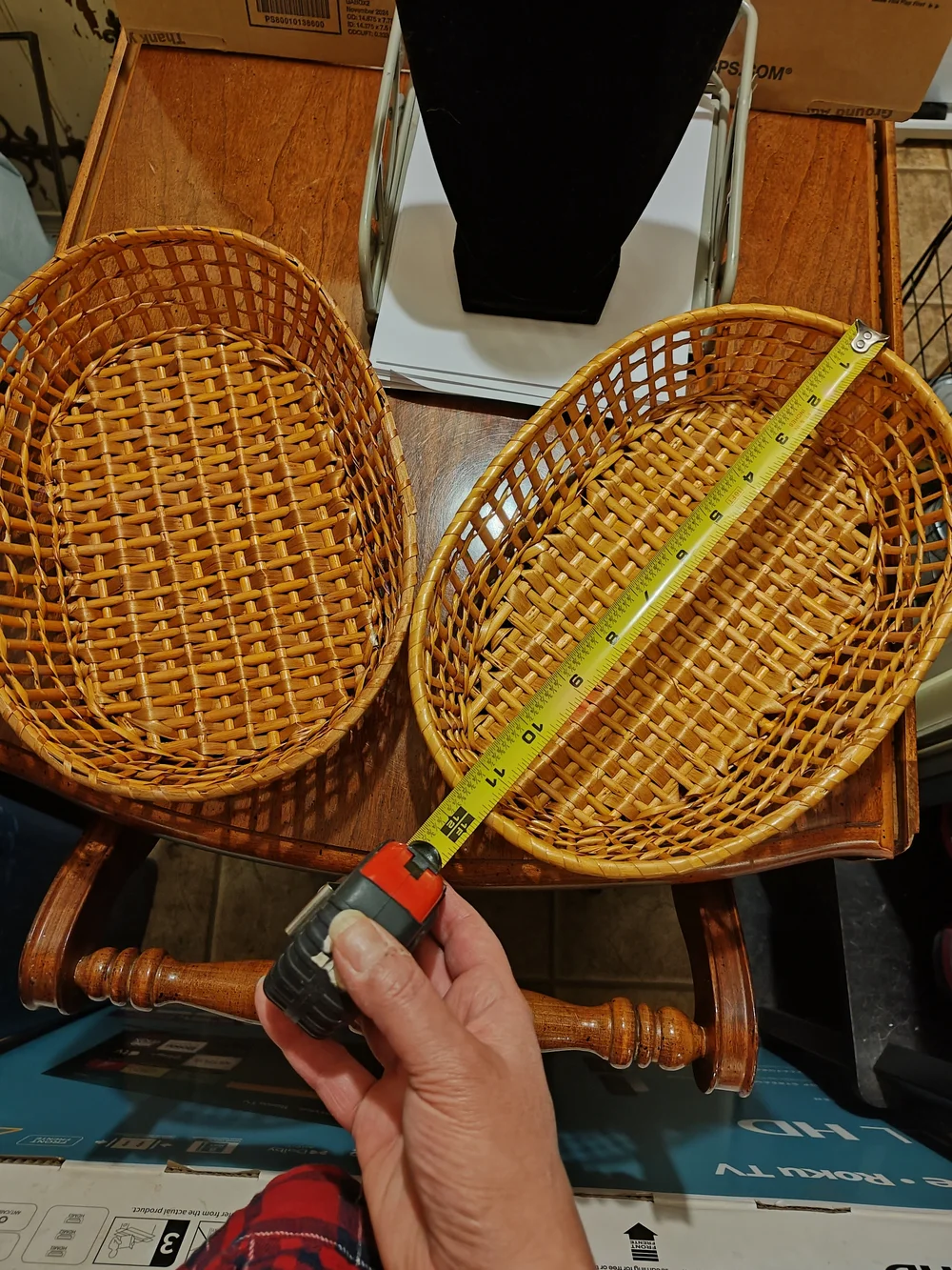 Source Unknown Woven Oval Basket Pair - Natural Brown